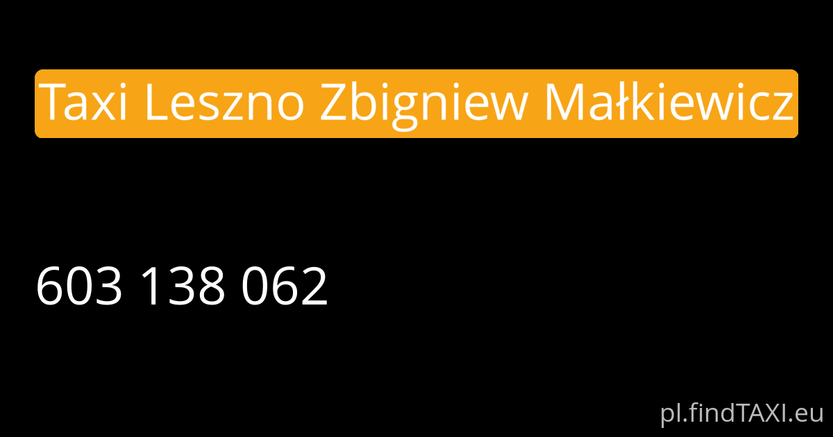 Taxi Leszno Zbigniew Małkiewicz (Leszno)