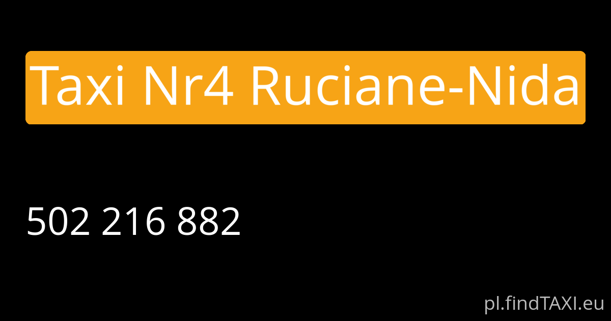 Taxi Nr4 Ruciane-Nida (Ruciane-Nida)
