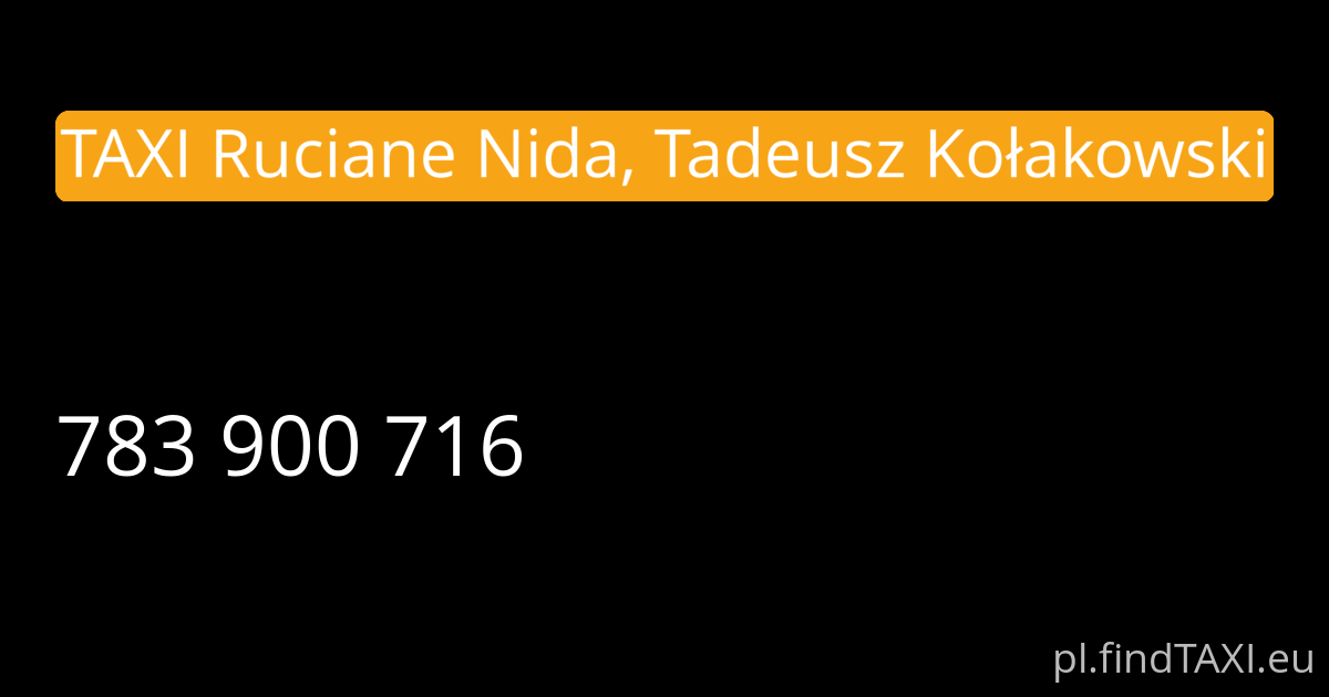 TAXI Ruciane Nida, Tadeusz Kołakowski (Ruciane-Nida)